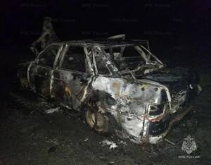 На трассе в Брянской области таинственно сгорел легковой автомобиль