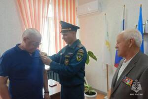 Брянскому ветерану МЧС вручили памятную награду за службу
