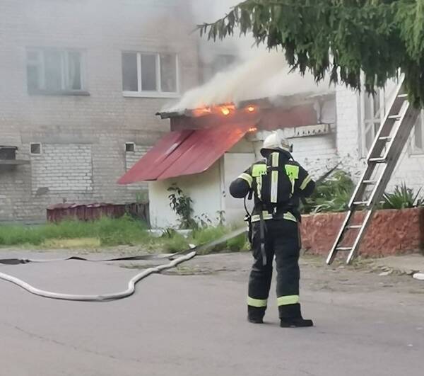 В Брянске за строительным колледжем сгорел блок гаражей