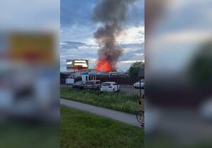 В Брянске на телецентре заметили столб чёрного дыма