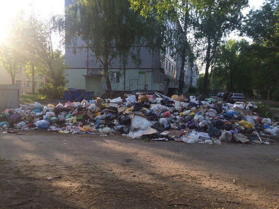 В Брянске сняли на фото мусорную катастрофу возле детских садов