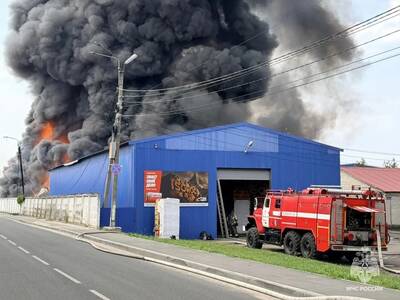 В Брянске горит склад красок и масел: пострадали 4 человека
