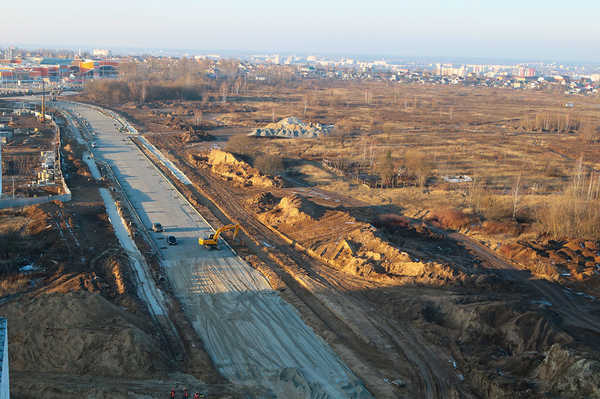 В Брянске продолжается строительство новой дороги по улице Советской 