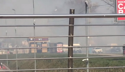В Брянске заволокло дымом торговый центр «Аэропарк»
