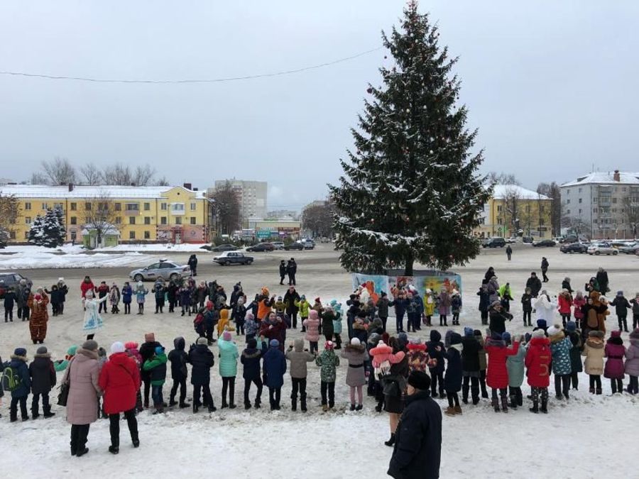 В Брянске зажгли главную новогоднюю ёлку Фокинского района