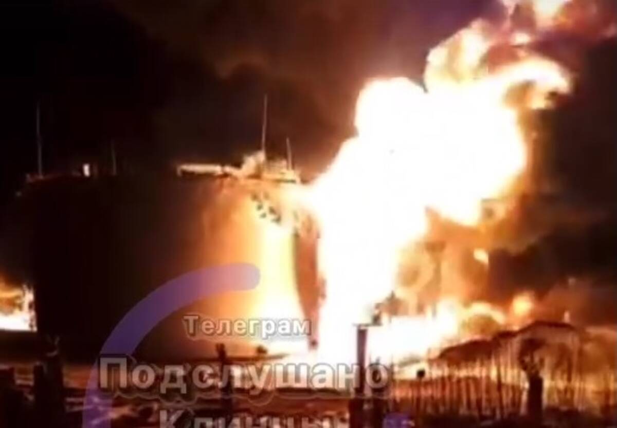 Опубликовано видео страшного пожара склада нефтепродуктов под Суражом