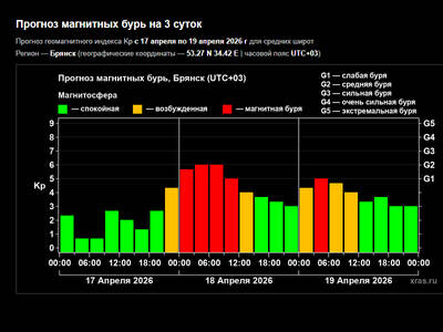 Два дня магнитных бурь: брянцам уточнили тревожный прогноз