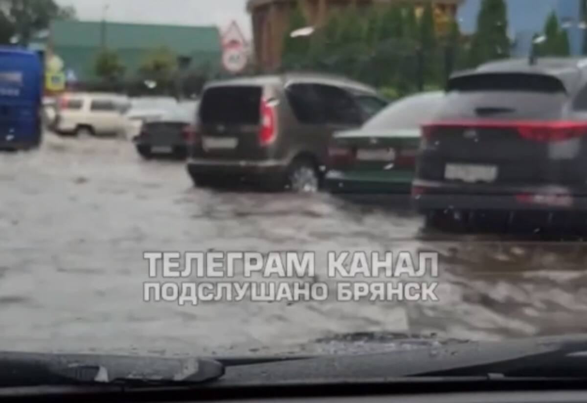 В Брянске после ливня дороги ушли под воду