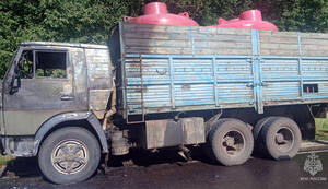 Грузовик загорелся на трассе в Жирятинском районе