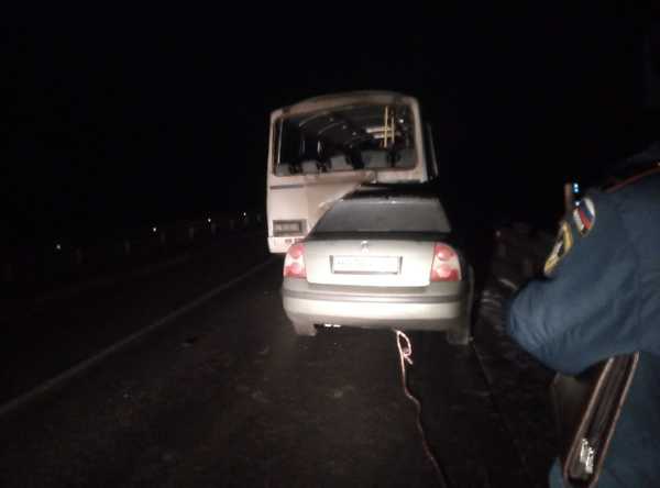На брянской трассе водитель иномарки протаранил автобус и разбил подбородок