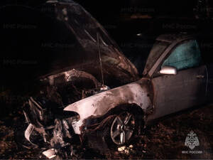 В Овстуге вспыхнул легковой автомобиль