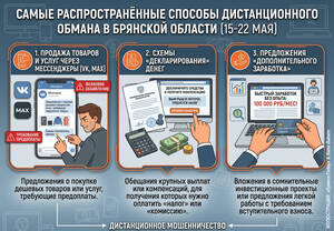 В Брянской области за неделю мошенники украли больше 5,5 миллиона рублей