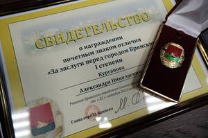 Брянскому судье вручили знак отличия первой степени