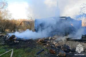 В Леденево пламя полностью уничтожило два строения