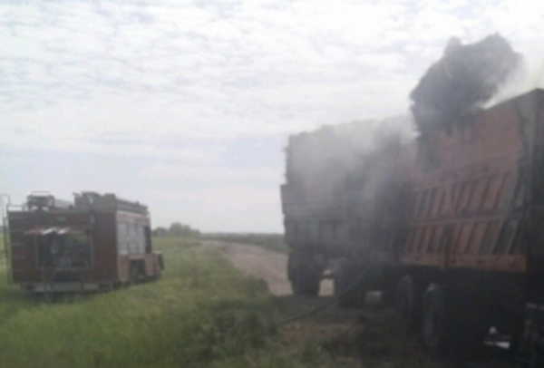 В Брасовском районе сгорел грузовик КамАЗ