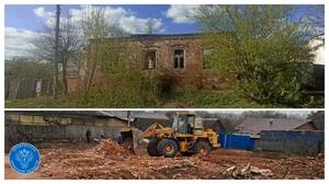 В Клинцах снесли аварийный дом, представлявший опасность для жителей