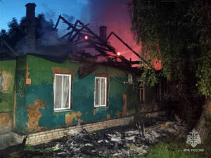 Под Злынкой ночью сгорел дом, пострадал мужчина