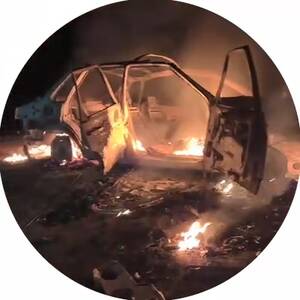 В Алешковичах украинский БПЛА сжёг машину