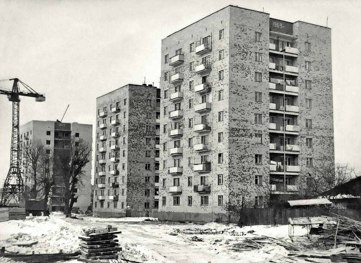 Первые 9-этажные дома в Брянске, 1970 год 