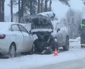 Под Брянском лоб в лоб столкнулись два легковых автомобиля