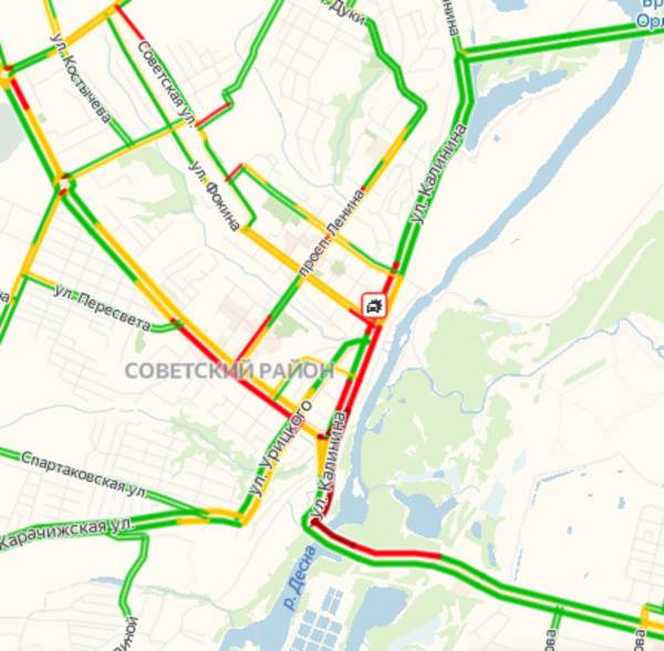 Пробки в брянске сейчас онлайн карта