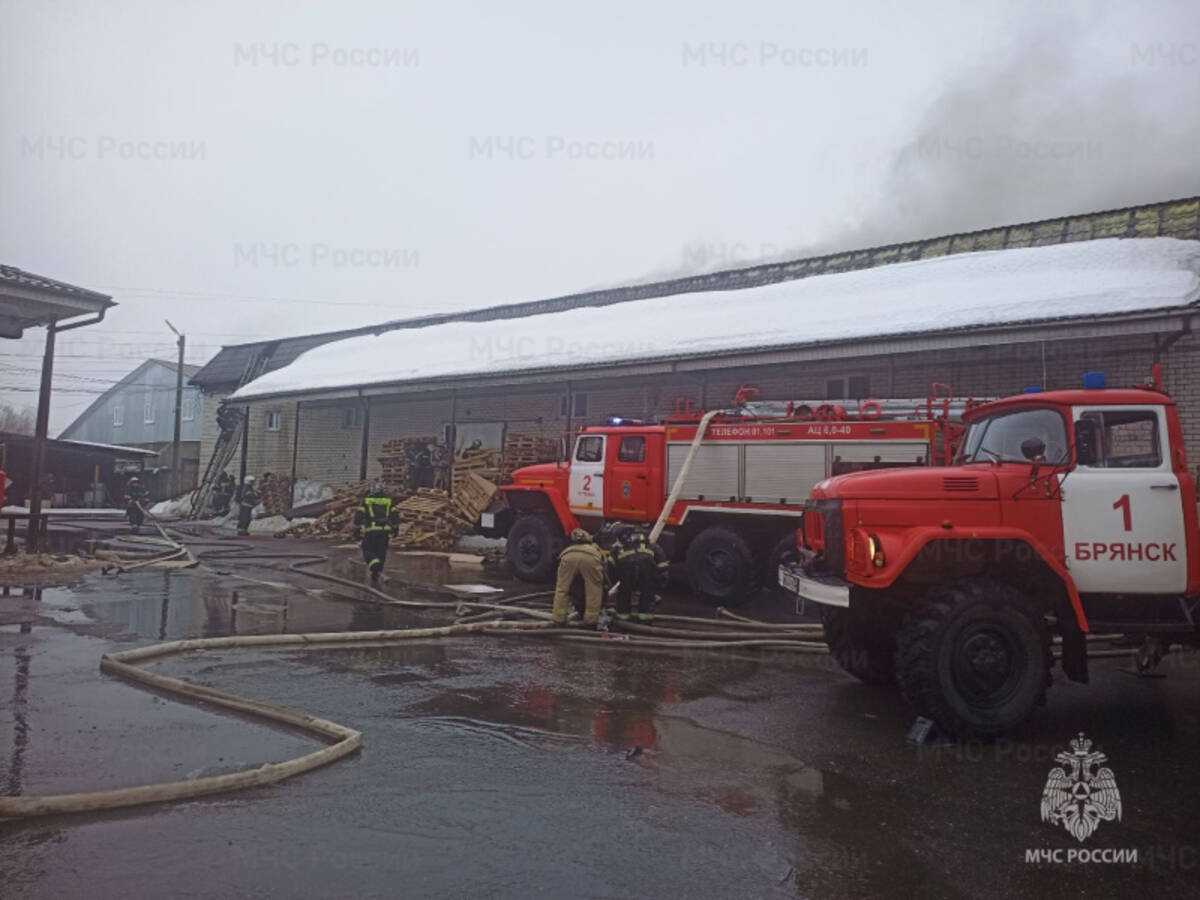 Под Брянском в поселке Супонево произошел крупный пожар