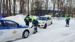 Сотрудники ГИБДД вызволили из снежного плена водителя в Навле