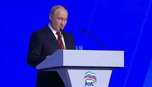На XXIII съезде всероссийской политической партии «Единая Россия» выступил президент Путин