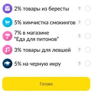 Кэшбэки от моего банка выглядят примерно так