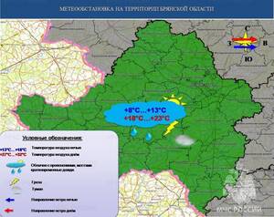 Объявлен жёлтый уровень погодной опасности в Брянской области из-за грозы