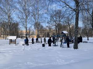 В Брянске прошла массовая уборка снега силами горожан и чиновников