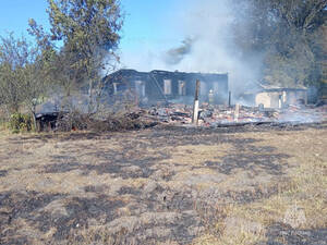 В Климовском районе дом выгорел дотла, пострадала женщина