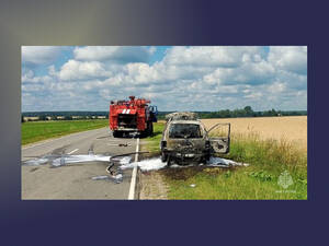 На трассе в Брасовском районе сгорел автомобиль