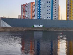 В Брянске «художники» испоганили подпорную стену на новой набережной