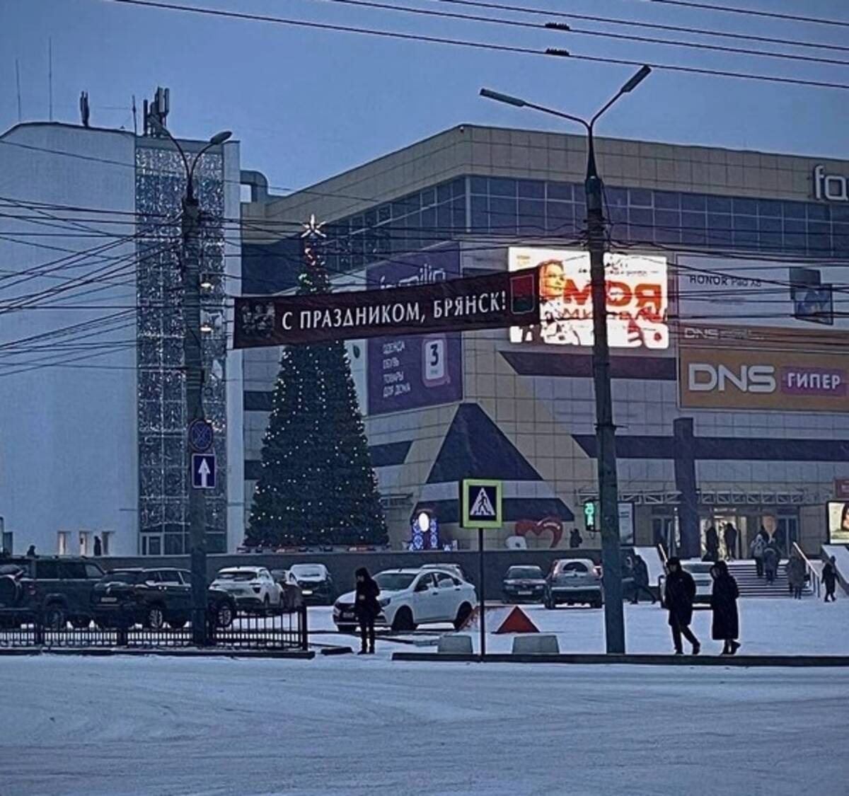 Пушистый снежок заметает Брянск